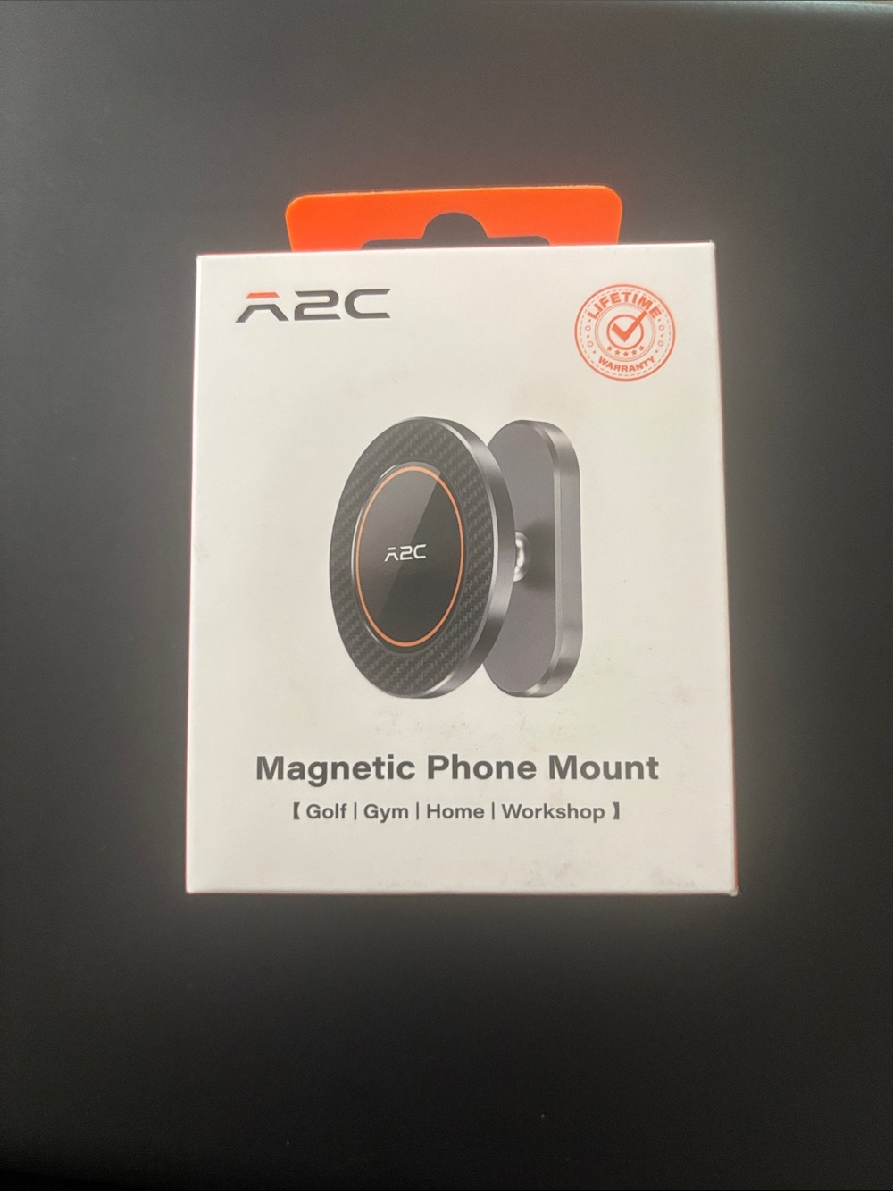Magnetic Phone Mount - Black with Orange Accent